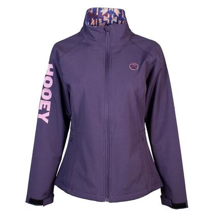 Chaqueta Hooey "Soft Shell" para mujer, morada, con forro azteca multicolor (HJ105PL)