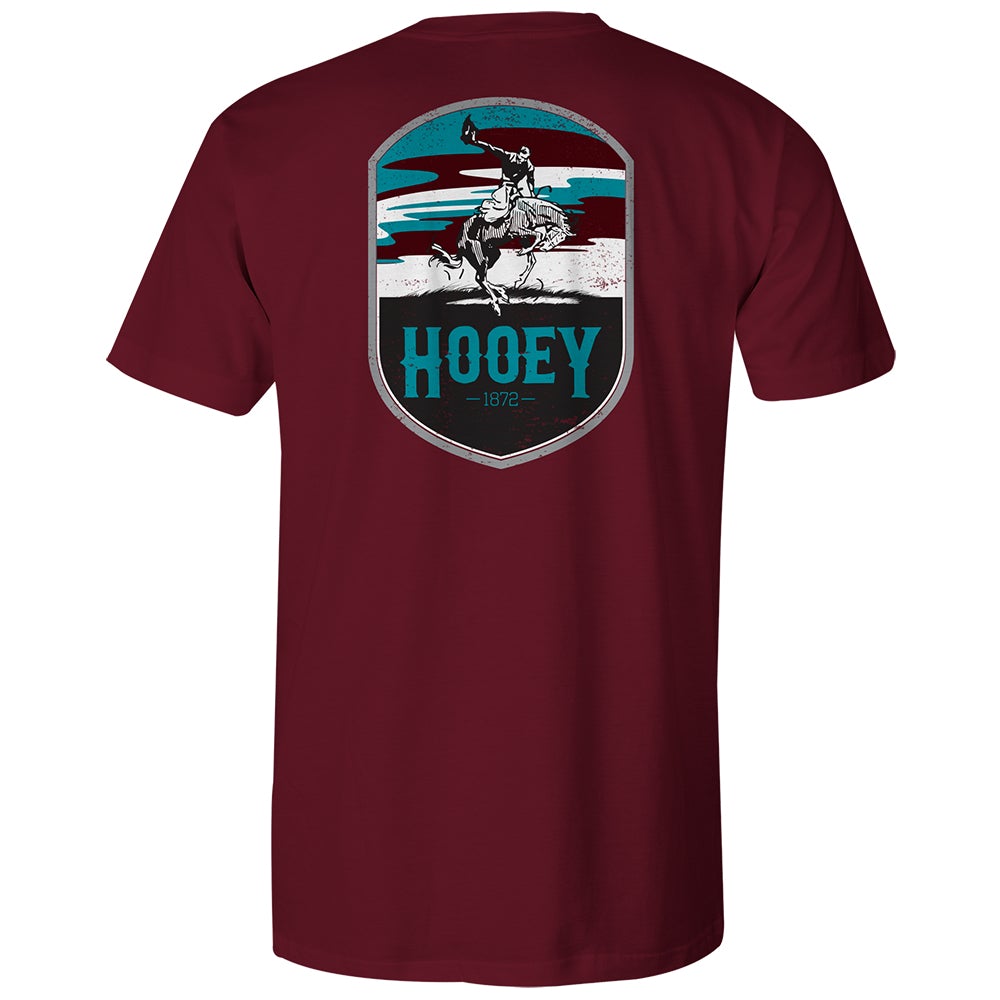 Hooey "Cheyenne" Cranberry T-Shirt w/ Pocket (HT1508MA)