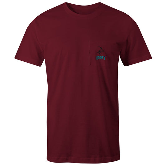 Hooey "Cheyenne" Cranberry T-Shirt w/ Pocket (HT1508MA)