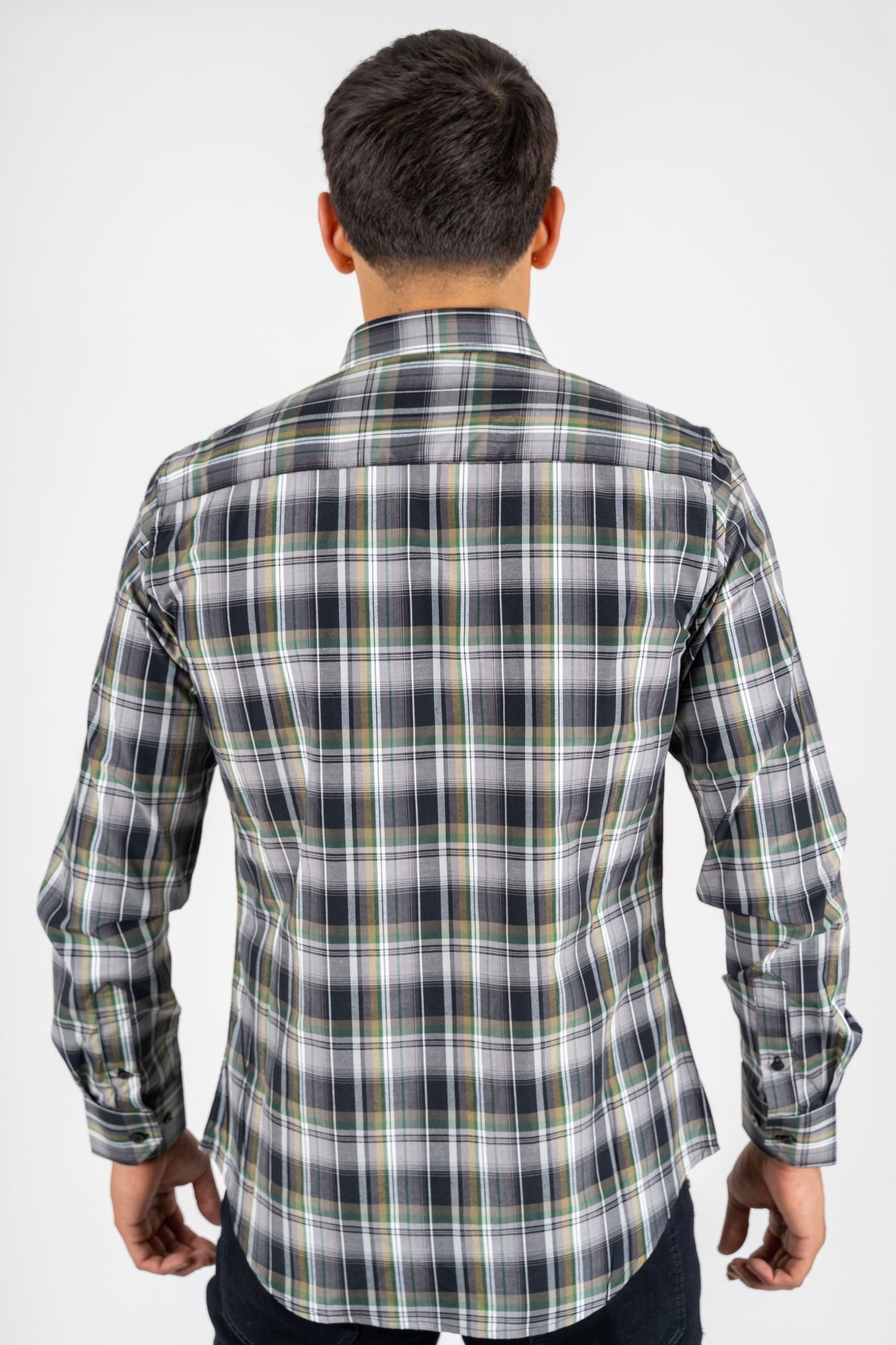 Platini Men's Modern Fit Plaid Shirt (WSL7869 - Green/Dark)