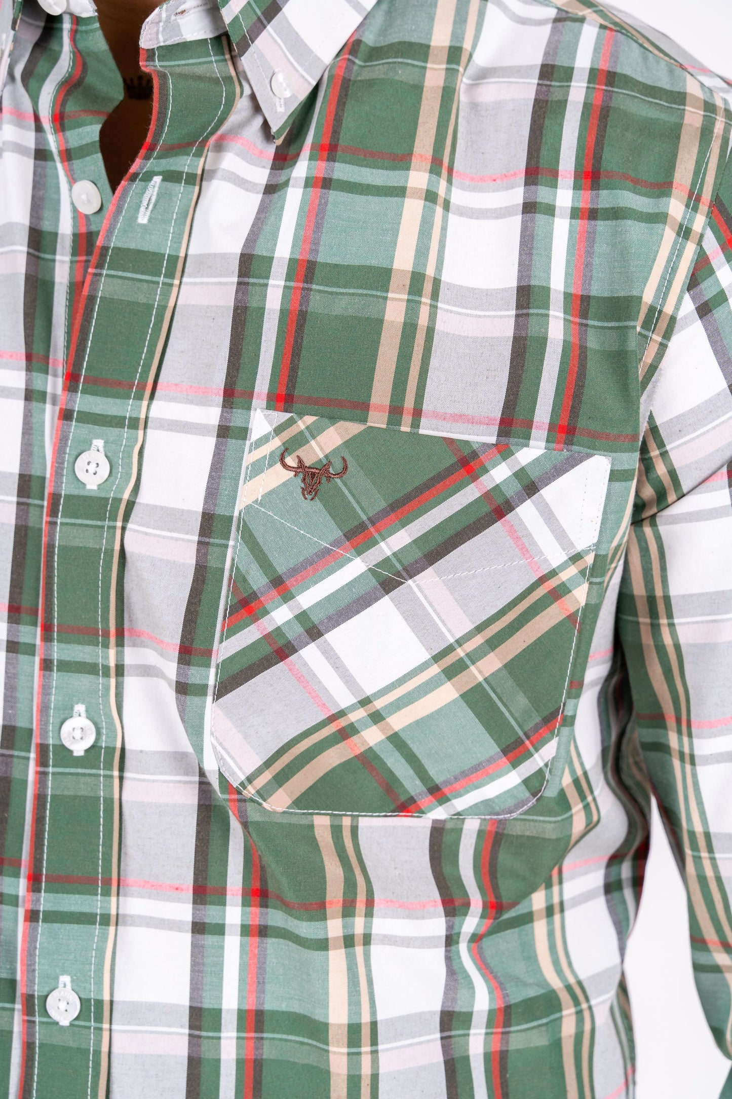 Platini Men's Modern Fit Plaid Shirt (WSL7872 - Green/Khaki)