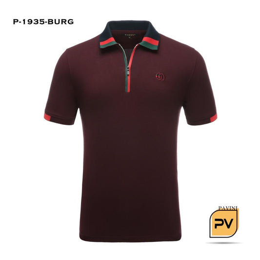 Pavini Men's Polo Shirt (P-1935-BURGUNDY)