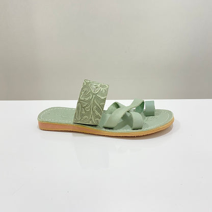 Zapato Huarache Hecho a Mano (Anillo Cruzado / Menta)