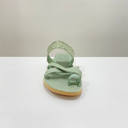 Zapato Huarache Hecho a Mano (Anillo Cruzado / Menta)