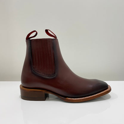 Quincy Men's Leather Chelsea Boots (Q68B8343 - Faded Burgundy)