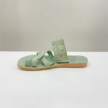 Zapato Huarache Hecho a Mano (Anillo Cruzado / Menta)