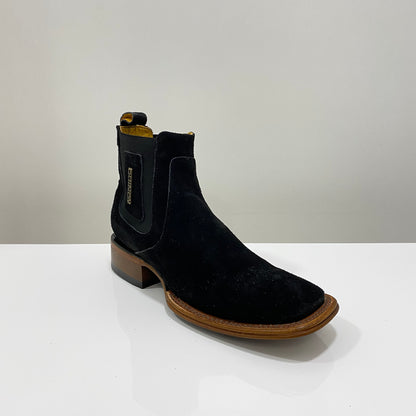 Botas Chelsea de ante Quincy para hombre (Q82BC6305 - Negro)