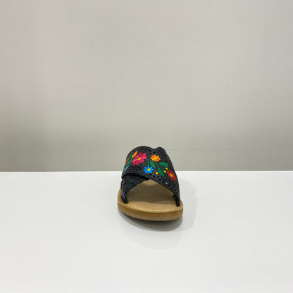 Sandalia Latina Soul para mujer (L-54 Negro Flores)