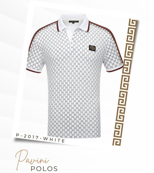 Pavini Men's Polo Shirt (P-2017 White)